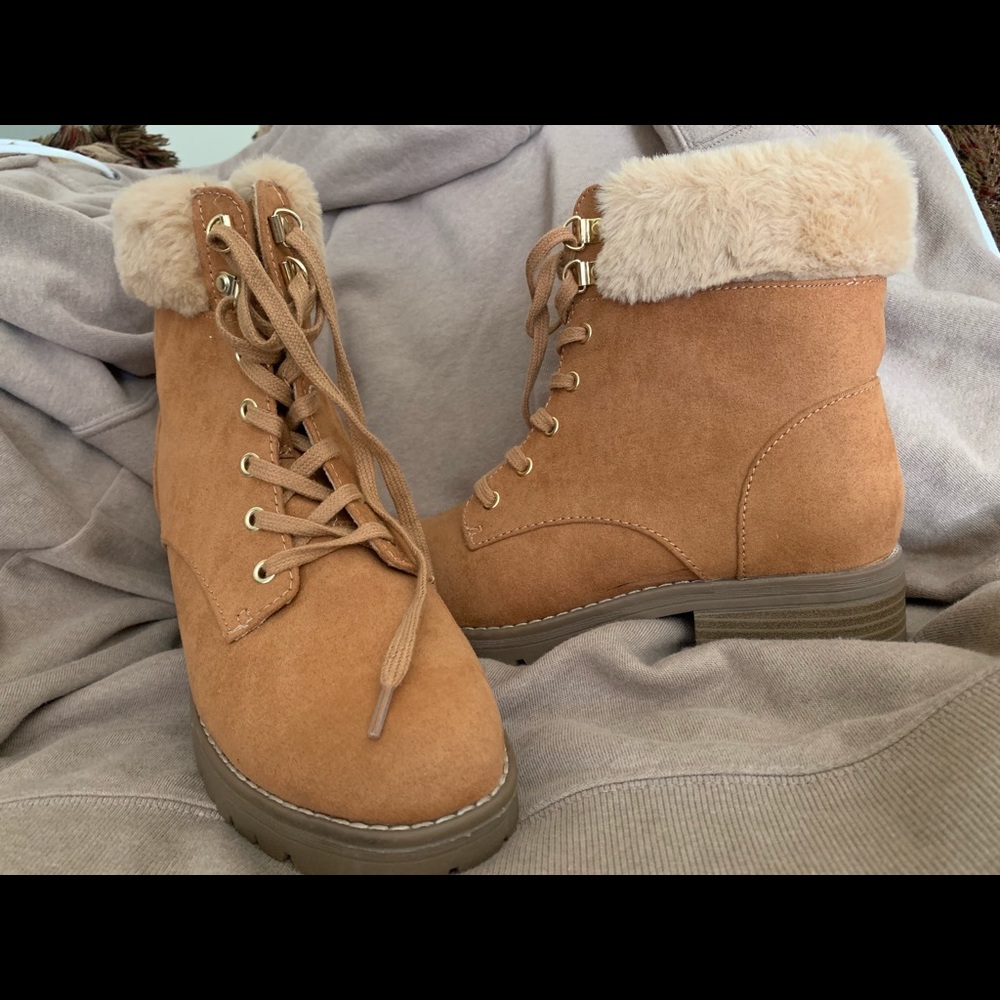 Faux-Fur-Lined Sueded Boots